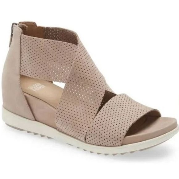 Eileen Fisher Shoes - Eileen Fisher | Voice Wedge Sandal Earth Tumbled Nubuck Taupe Suede Shoe - Sz 10
